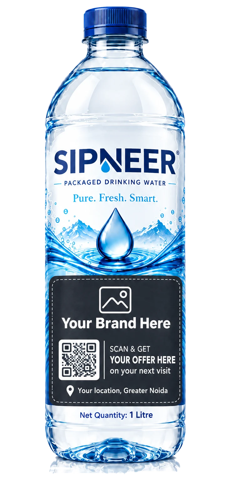 SIPNEER bottle with sponsor label