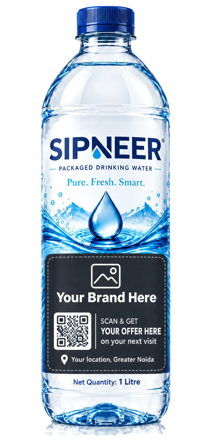SIPNEER bottle with a Your Brand Here panel
