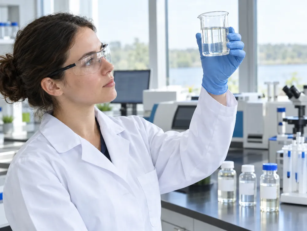 Water quality check in the lab