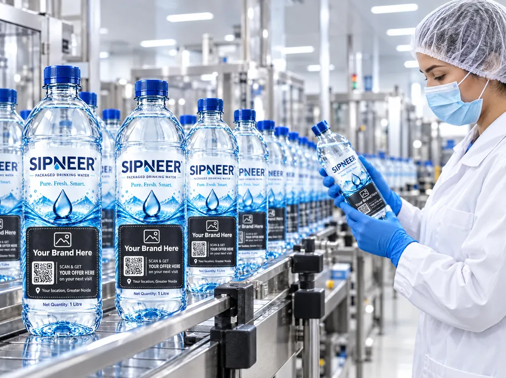 SIPNEER bottles on the bottling line
