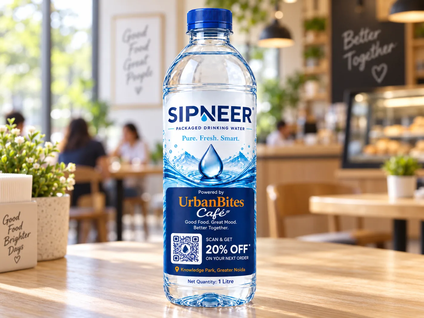 SIPNEER bottle: front panel